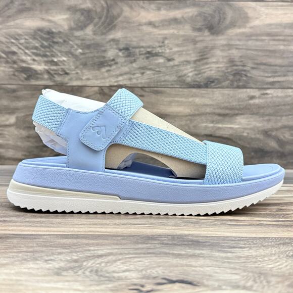 NIB Fitflop 9 Surff Two Tone Webbing/Leather Back Strap Sport Sandals Blue - Picture 6 of 12